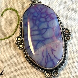 Dragon Vein Agate/Sterling Pendant